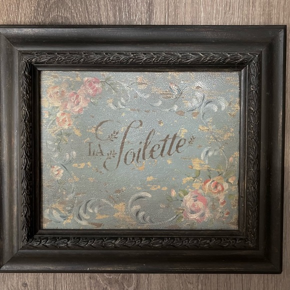 Art Reproduction, Framed, Parisian Style French Blue, La Toilette, 10”x12” - Picture 1 of 3